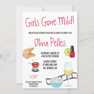 Mädchen wurden Mild! Lustige Nacht in Bachelorette Einladung