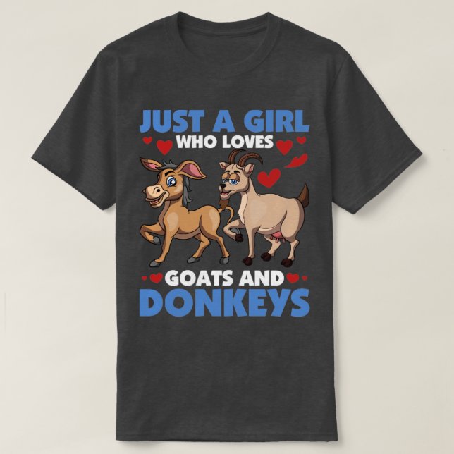 Mädchen Ziege Überlandwirtschaft Bauer T-Shirt (Design vorne)