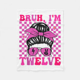 Mädchen zum 12. 12. 12. Geburtstag Groovy 12 Jahre Fleecedecke
