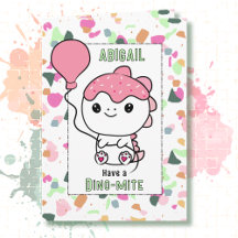 Mädchen zum 1. Geburtstag Dinosaurier Cartoon Nied