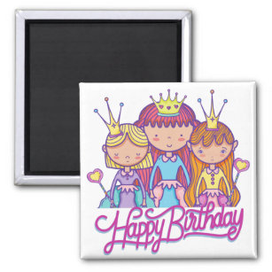 Mädchen zum Geburtstag, Prinzessin niedlicher Cart Magnet