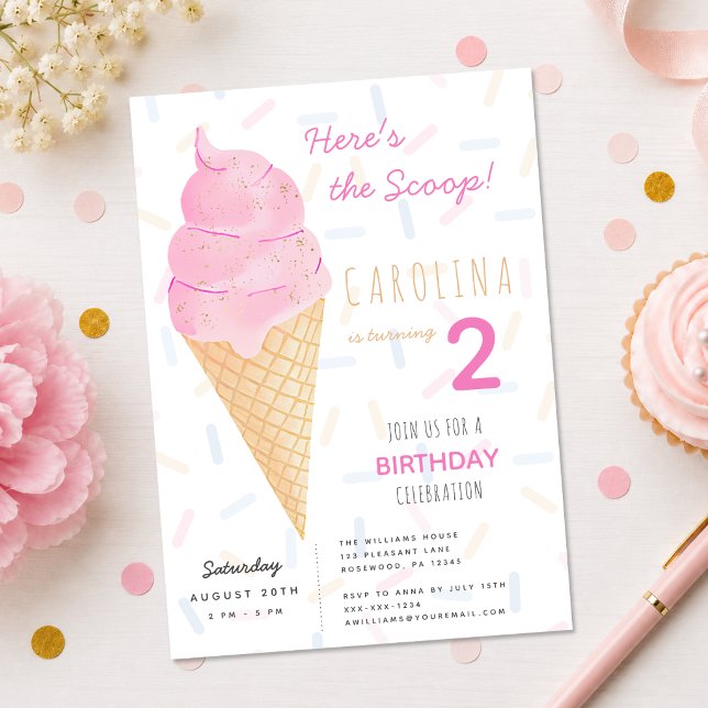 Mädchen zum zweiten Geburtstag Einladung (Von Creator hochgeladen)