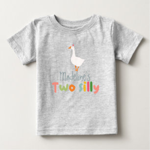 Mädchen Zwei Alberne Gans 2. Geburtstag Baby T-shirt