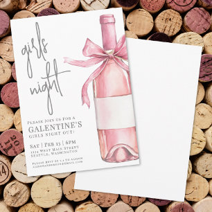 Mädchenabend Rosa Galentine-Tag Einladung
