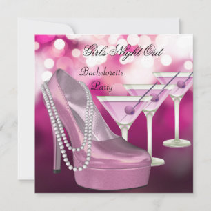 Mädchenabend Rosa Schuhe High Heels Martini Einladung