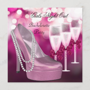 Mädchenabend Rosa Schuhe Hochhackige Champagner Einladung