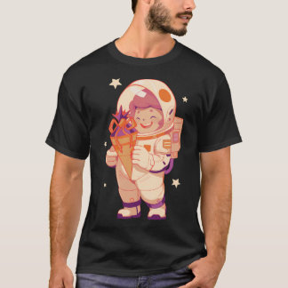 Mädchenastronaut mit Schultasche T-Shirt