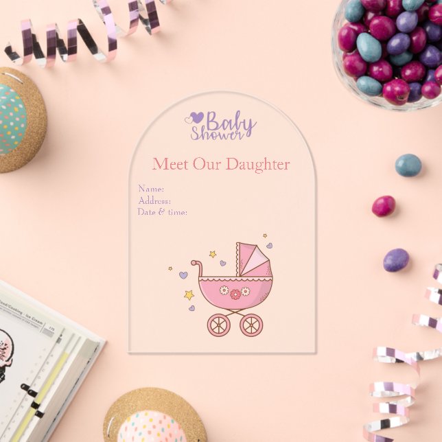 Mädchenbaby-Dusche Clear Akryllische Einladungskar Acryleinladungen (Insitu (Feier))