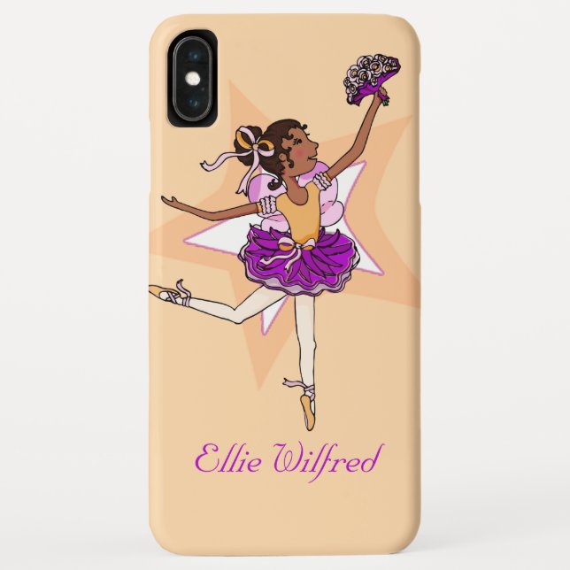 Mädchenballerina pfirsich dunkle Haare Case-Mate iPhone Hülle (Rückseite)