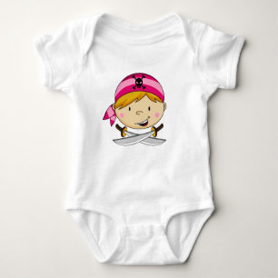 Mädchenbandana-Piraten-T-Shirt Baby Strampler