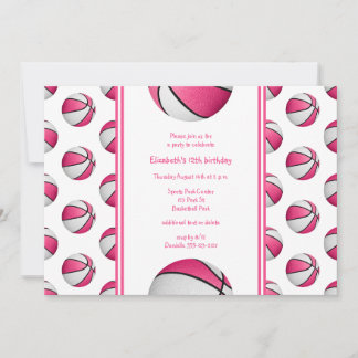 Mädchenbasketball Geburtstag oder Party Einladung