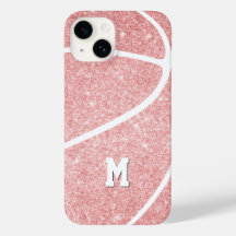 Mädchenbasketball in mit Monogramm rosa