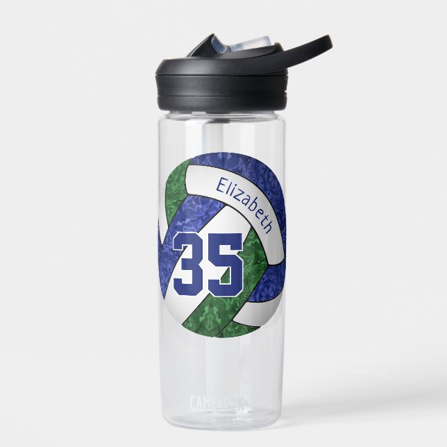 Mädchenblau-grüne Volleyballmannschaft Trinkflasche (Links)