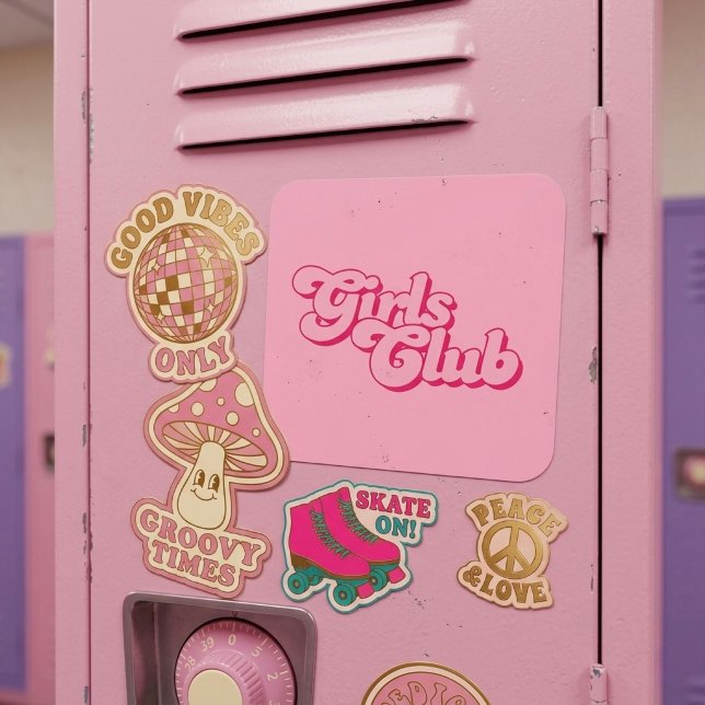 Mädchenclub Quadratischer Aufkleber (Von Creator hochgeladen)
