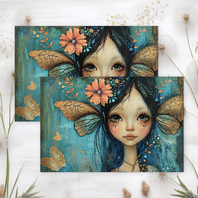 MÄDCHENDEKOUPATION SEIDENPAPIER (WHIMSICAL FAIRY GIRL DECOUPAGE TISSUE PAPER)
