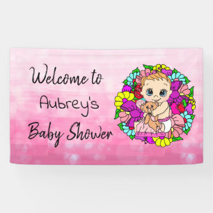 Mädchenduschbanner, Baby Girl Pink Banner