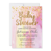 Mädchendusche Moderne Wasserfarbeneinladung