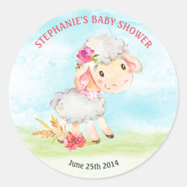 Mädchenduschenfarm Runder Aufkleber