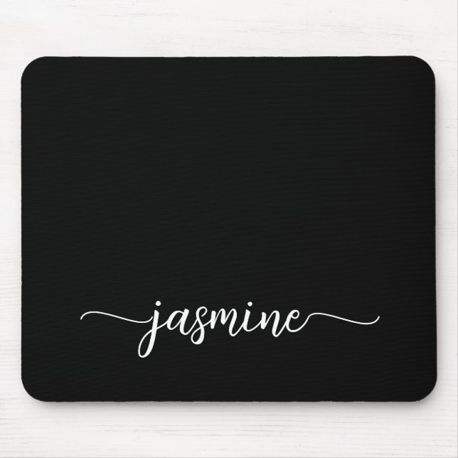 Mädcheneinfacher Personalisierter Monogrammname Mousepad (Vorne)