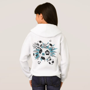 Mädchenfußball-Blowout mit aquamarinen grauen Ster Hoodie