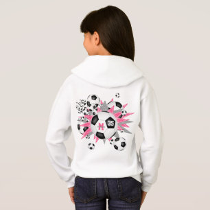 Mädchenfußball mit rosa grauen Sternen Hoodie