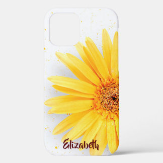Mädchengelber Daisy Personalisierter Name iPhone 12 Hülle