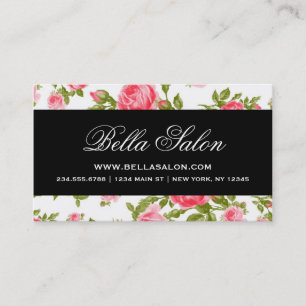 Mädchenhaft Chic Elegant Vintage Floral Rosen Visitenkarte