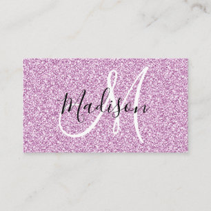 Mädchenhaft & Glamourös Lila Violetter Glitter Fun Visitenkarte