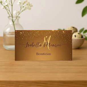 Mädchenhaft Gold Glitter Kosmetikerin Haut Nagel E Visitenkarte