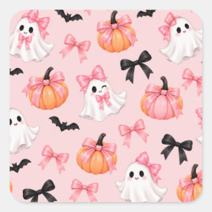 Mädchenhaft gruseliges Halloween-Aesthetic Quadratischer Aufkleber