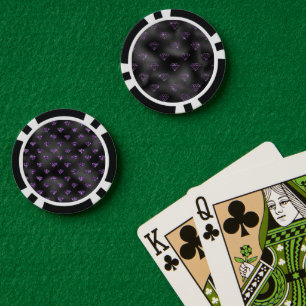 Mädchenhaft Lila Glitzer Glamouröse Schwarze Diama Pokerchips
