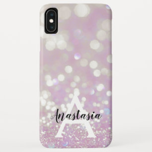 Mädchenhaft lila Schimmer Glitter Funkeln Monogram Case-Mate iPhone Hülle