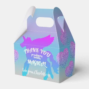 Mädchenhaft magisches Einhorn Ombre Glitter Geburt Geschenkschachtel