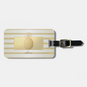 Mädchenhaft moderne Goldstreifen, Goldene Ananas Gepäckanhänger