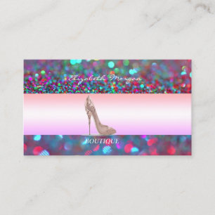 Mädchenhaft Moderner Bokeh-High-Heel Visitenkarte