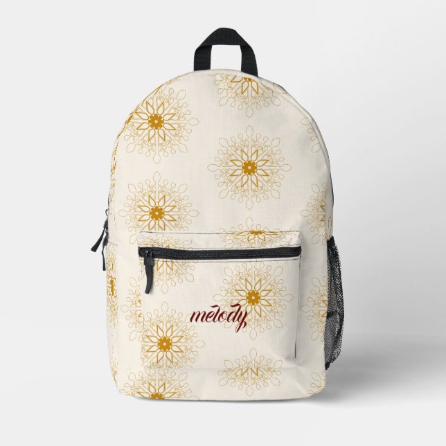 mädchenhaft niedlich floral feminin Trendy Boho Bedruckter Rucksack (Vorderseite)