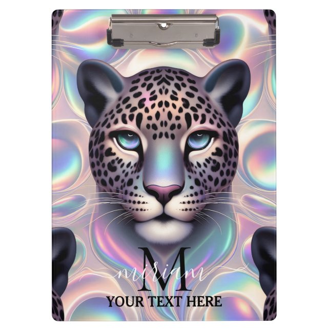 Mädchenhaft Opal Leoparden Druck Büro Schule Klemmbrett (Vorderseite)