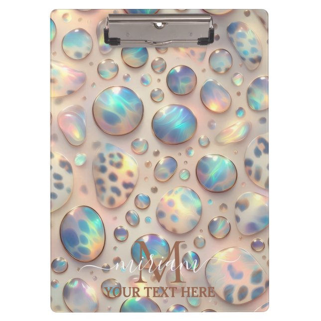 Mädchenhaft Opal Leoparden Druck Büro Schule Klemmbrett (Vorderseite)