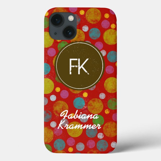 mädchenhaft personalisierbare Farbe Punkte Case-Mate iPhone Hülle (Rückseite)