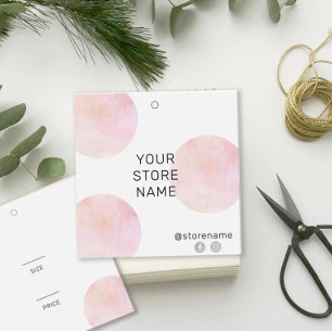 Mädchenhaft  Rosa Aquarell Quadratisches Boutique-