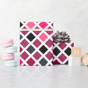 Mädchenhaft rosa falsches Glitter geometrisches Mu Geschenkpapier