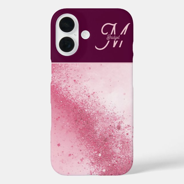 Mädchenhaft rosa feminine abstrakte Marmor-Funkels Case-Mate iPhone Hülle (Rückseite)