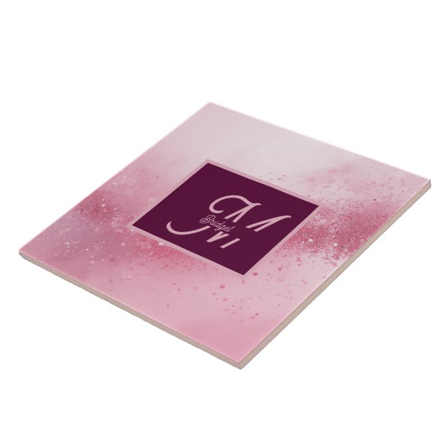 Mädchenhaft rosa feminine abstrakte Marmor-Funkels Fliese (Seite)