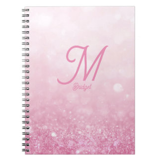 Mädchenhaft rosa feminine Glitter Abstract Farbver Notizblock