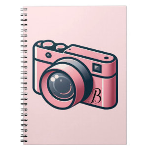 Mädchenhaft Rosa & Grau Kamera Fotografie Personal Notizblock