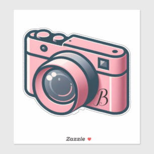 Mädchenhaft Rosa & Graue Kamera Fotografie Persona Aufkleber