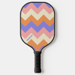 Mädchenhaft Rosa Lila Chevron Muster Benutzername Pickleball Schläger