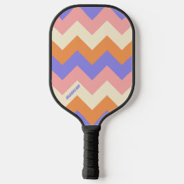 Mädchenhaft Rosa Lila Chevron Muster Benutzername Pickleball Schläger