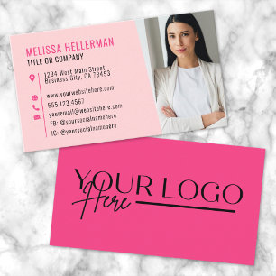 Mädchenhaft Rosa Modernes Minimalistisches Logo Visitenkarte