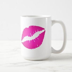 Mädchenhaft rosa Ombre-Lippenstift-Kuss-Druck Tasse